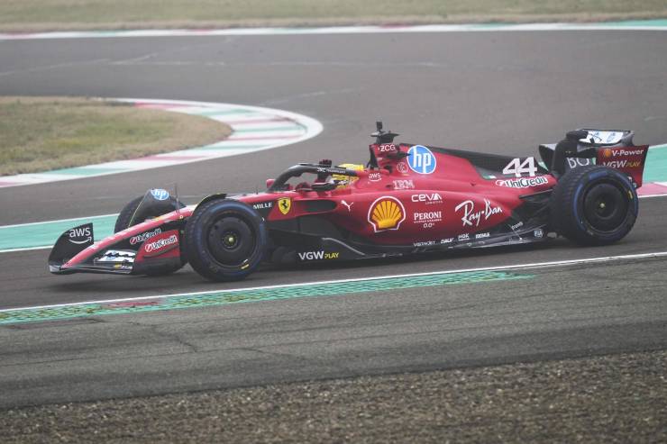 Hamilton in Ferrari 