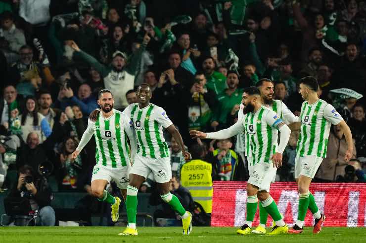 L'esultanza del Real Betis dopo un gol